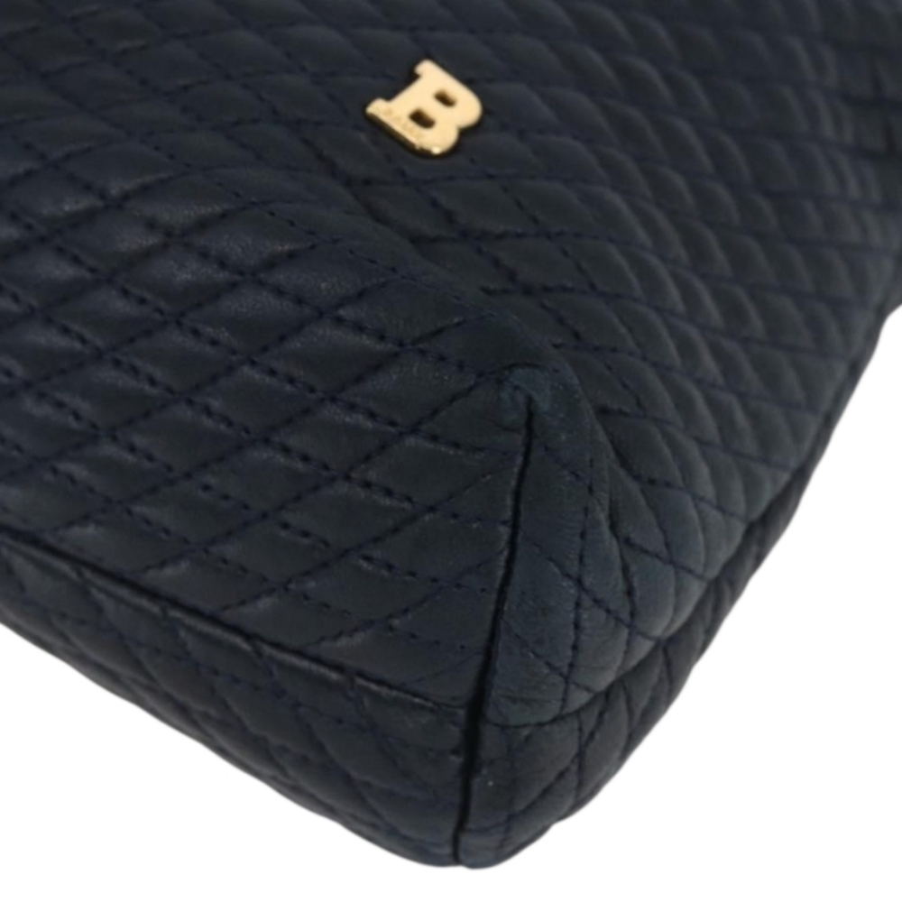 Bally Vintage Black Woven Lambskin Leather Tote with Chain Strap - Picture 5 of 7